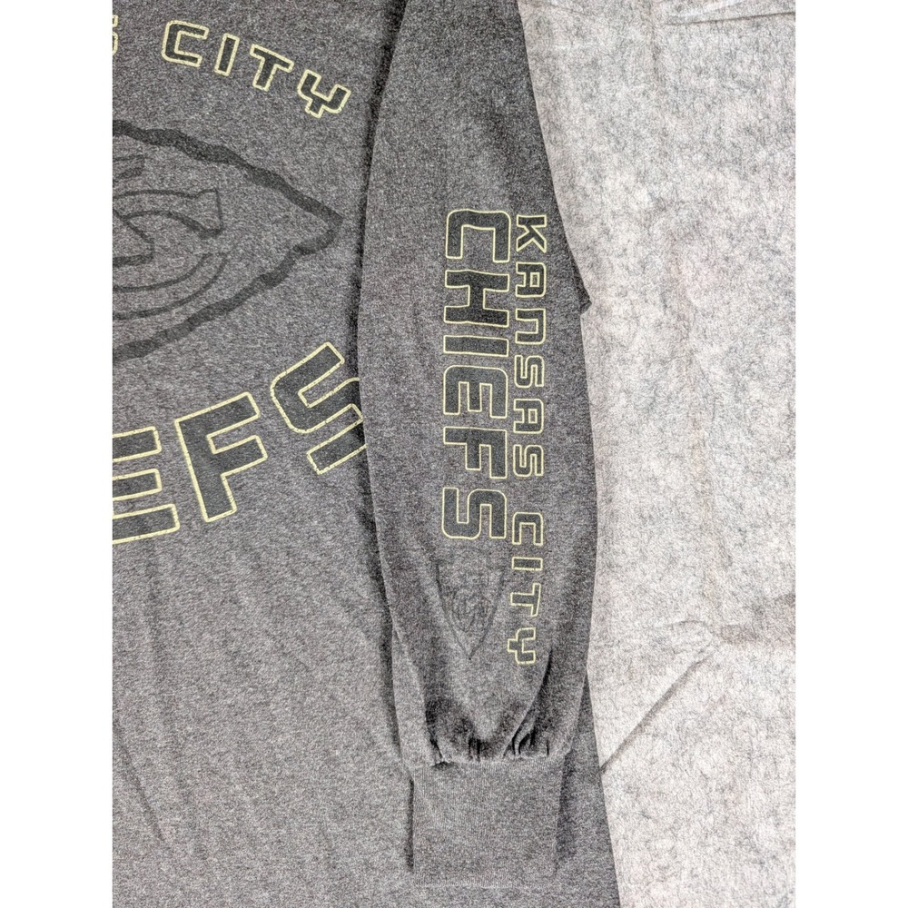 NFL Team Apparel Kansas City Chiefs Mens Long Sleeve Graphic T-Shirt Charcoal XL - Picture 10 of 10